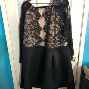 Lace Sleeve Skate Dress